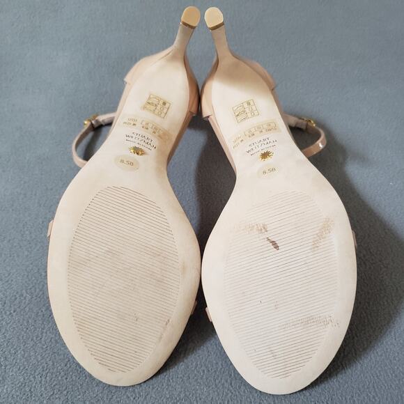 Stuart Weitzman Nudistsong Heels Adobe 8.5 STUA-WZ128 Tan Brown Patent Leather - Picture 7 of 16